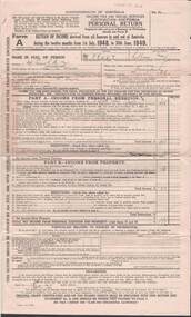 Document - L. PROUT COLLECTION: 1948/1949 TAX RETURN