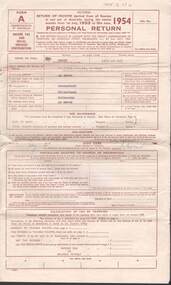 Document - L. PROUT COLLECTION: 1953/1954 TAX RETURN