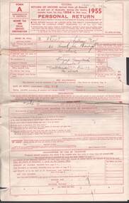 Document - L. PROUT COLLECTION: 1954/1955 TAX RETURN