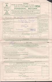 Document - L. PROUT COLLECTION: 1955/1956 TAX RETURN