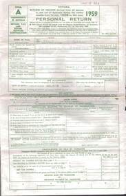 Document - L. PROUT COLLECTION: 1958/1959 TAX RETURN