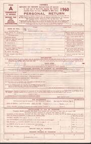 Document - L. PROUT COLLECTION: 1959/1960 TAX RETURN