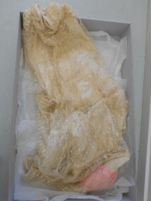 Clothing - CREAM SILK FULL LENGTH ( WITH TRAIN) WEDDING SKIRT, 1900-1910