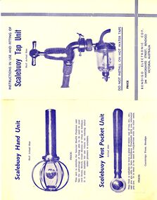 Document - BILL ASHMAN COLLECTION: SCALEBUOY TAP UNIT LEAFLETS