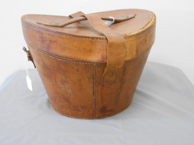 Clothing - LEATHER HAT BOX, Hat Box, 1887