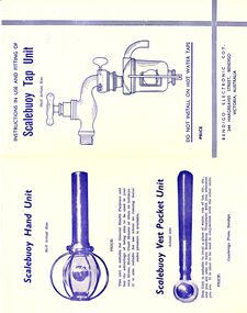 Document - BILL ASHMAN COLLECTION: SCALEBUOY TAP UNIT LEAFLETS