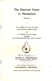 Document - BILL ASHMAN COLLECTION: W.N.ABBOTT MEDICAL RESEARCH PAPER