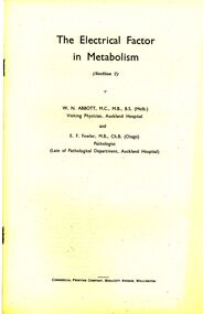 Document - BILL ASHMAN COLLECTION: W.N.ABBOTT MEDICAL RESEARCH PAPER