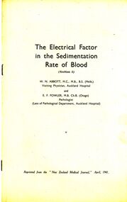 Document - BILL ASHMAN COLLECTION: W.N.ABBOTT MEDICAL RESEARCH PAPER