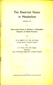 Document - BILL ASHMAN COLLECTION: W.N.ABBOTT MEDICAL RESEARCH PAPER