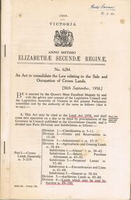 Book - 1958 VICTORIA ANNO TERTIO ELIZABETHÆ SECUNDÆ REGINÆ NO. 6284, 23/2/60