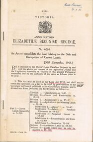Book - 1958 ACT OF PARLIAMENT NO. 6284, 23/2/60