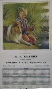 Ephemera - 1971 R.F. GEARON QUALITY BUTCHER: CALENDAR