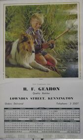 Ephemera - 1971 R.F. GEARON QUALITY BUTCHER: CALENDAR, 1971