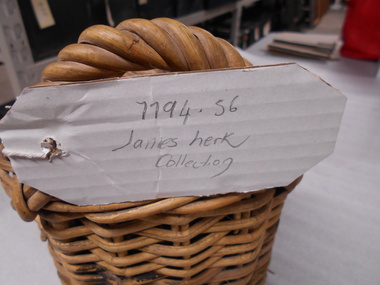 Domestic Object - JAMES LERK COLLECTION:  BENDIGO POTTERY WICKER COVERED STONEWARE