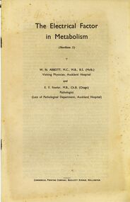 Document - BILL ASHMAN COLLECTION: THE ELECTRICAL FACTOR IN METABOLISM (SECTION 2)