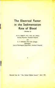 Document - BILL ASHMAN COLLECTION: THE ELECTRICAL FACTOR IN THE SEDIMENTATION RATE OF BLOOD (SECTION 3), 1941