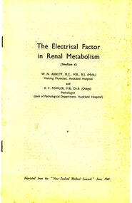 Document - BILL ASHMAN COLLECTION: THE ELECTRICAL FACTOR IN RENAL METABOLISM (SECTION 4 ), 1941