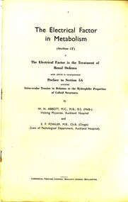 Document - BILL ASHMAN COLLECTION: THE ELECTRICAL FACTOR IN METABOLISM (SECTION 5T)