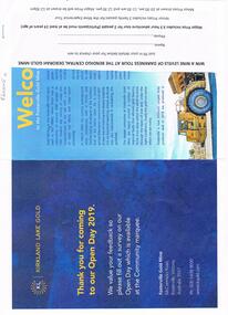Document - FOSTERVILLE GOLD MINE COLLECTION: OPEN DAY 2019