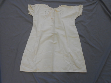 Clothing - CREAM LINEN CHILD'S NIGHTGOWN,OR PAJAMA TOP, 1940's-50's
