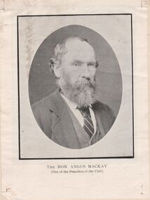 Photograph - BENDIGO UNITED CRICKET CLUB COLLECTION: THE HON. ANGUS MACKAY