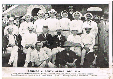 Photograph - BENDIGO UNITED CRICKET CLUB COLLECTION: BENDIGO VS. SOUTH AFRICA DECEMBER 1910