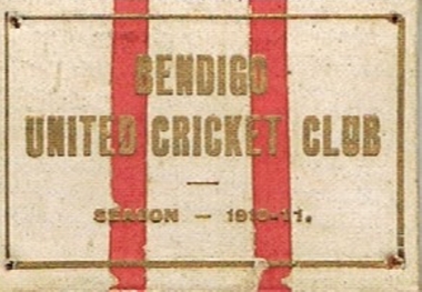 Ephemera - BENDIGO UNITED CRICKET CLUB COLLECTION: SEASON TICKET 1910-11