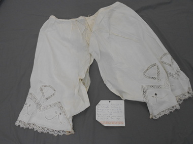 Clothing - FINE WHITE COTTON, SPLIT DRAWERS, 1850's-1900's