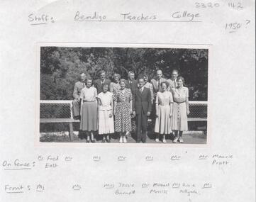 Photograph - LA TROBE UNIVERSITY BENDIGO COLLECTION: BENDIGO TEACHERS' COLLEGE STAFF