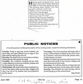 Document - LONG GULLY HISTORY GROUP COLLECTION: PUBLIC NOTICES AND HUGS