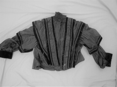 Clothing - VICTORIAN BLACK SILK AND VELVET BODICE, Victorian Silk Bodice, Late 1800's