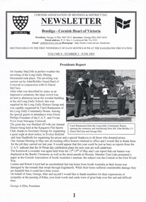 Document - LONG GULLY HISTORY GROUP COLLECTION: CORNISH ASSOCIATION NEWSLETTER JUNE 2003 - PRESIDENTS REPORT