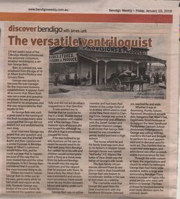 Newspaper - JAMES LERK COLLECTION: DISCOVER BENDIGO ARTICLE