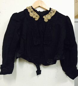 Clothing - VICTORIAN BLACK SILK BEADED BODICE, Victorian Beaded Bodice, 1850's - 1900