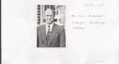 Photograph - LA TROBE UNIVERSITY BENDIGO COLLECTION: MR. COLIN ARCHIBALD