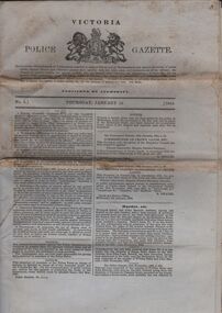 Document - VICTORIA POLICE GAZETTES COLLECTION: GAZETTE FROM JANUARY 1864