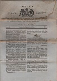 Document - VICTORIA POLICE GAZETTES COLLECTION: GAZETTE FROM FEBRUARY 1864