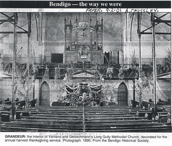 Photograph - LONG GULLY HISTORY GROUP COLLECTION: INTERIOR OF LONG GULLY METHODIST CHURCH