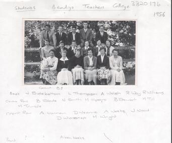 Photograph - LA TROBE UNIVERSITY BENDIGO COLLECTION: BENDIGO TEACHERS' COLLEGE STUDENTS