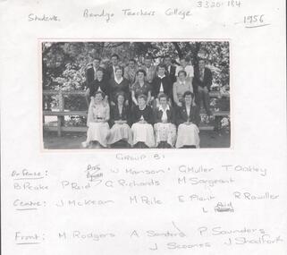 Photograph - LA TROBE UNIVERSITY BENDIGO COLLECTION: BENDIGO TEACHERS' COLLEGE STUDENTS