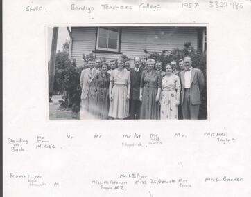 Photograph - LA TROBE UNIVERSITY BENDIGO COLLECTION: BENDIGO TEACHERS' COLLEGE STAFF