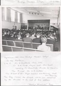 Photograph - LA TROBE UNIVERSITY  BENDIGO COLLECTION: BENDIGO TEACHERS' COLLEGE OPENING CEREMONY