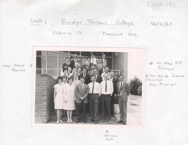 Photograph - LA TROBE UNIVERSITY BENDIGO COLLECTION: BENDIGO TEACHERS' COLLEGE STAFF