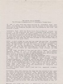 Document - CONSTABLE RYAN COLLECTION: THE WHITE HILL MYSTERY