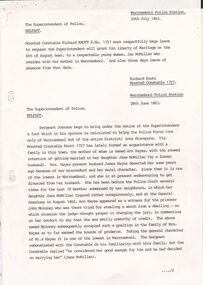 Document - CONSTABLE RYAN COLLECTION: NOTES FROM POLICE HISTORICAL UNIT