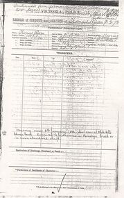 Document - CONSTABLE RYAN COLLECTION: RECORD OF CONDUCT AND SERVICE
