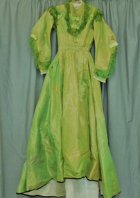 Clothing - VICTORIAN FULL LENGTH DRESS, WITH TRAIN, 1860's - 1870's