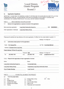 Document - LONG GULLY HISTORY GROUP COLLECTION: LOCAL HISTORY GRANTS PROGRAM ROUND 3
