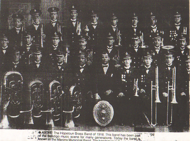 Photograph - LONG GULLY HISTORY GROUP COLLECTION: THE HOPETOUN BRASS BAND OF 1918